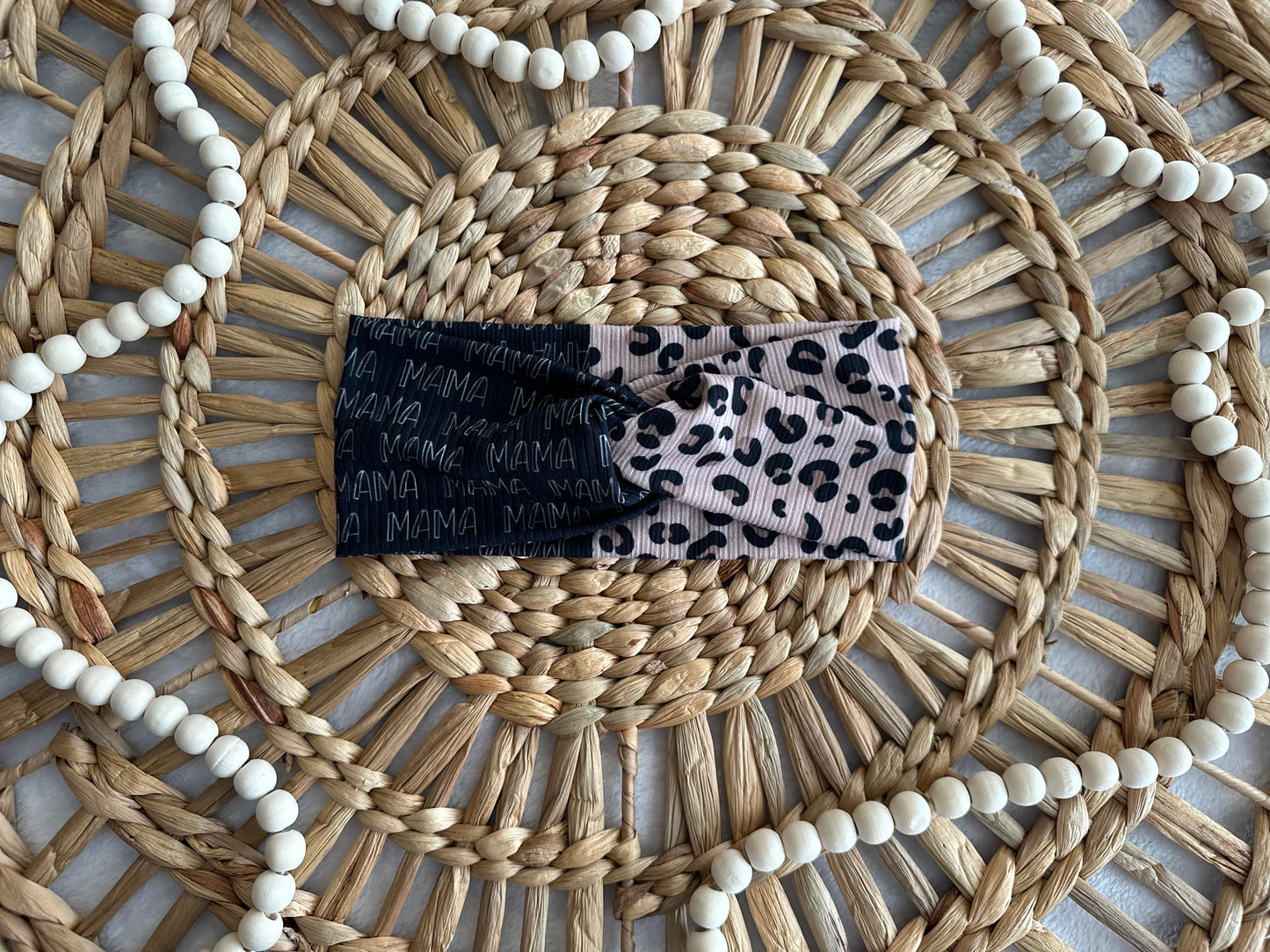 Adult Twist Headband Leopard Mama
