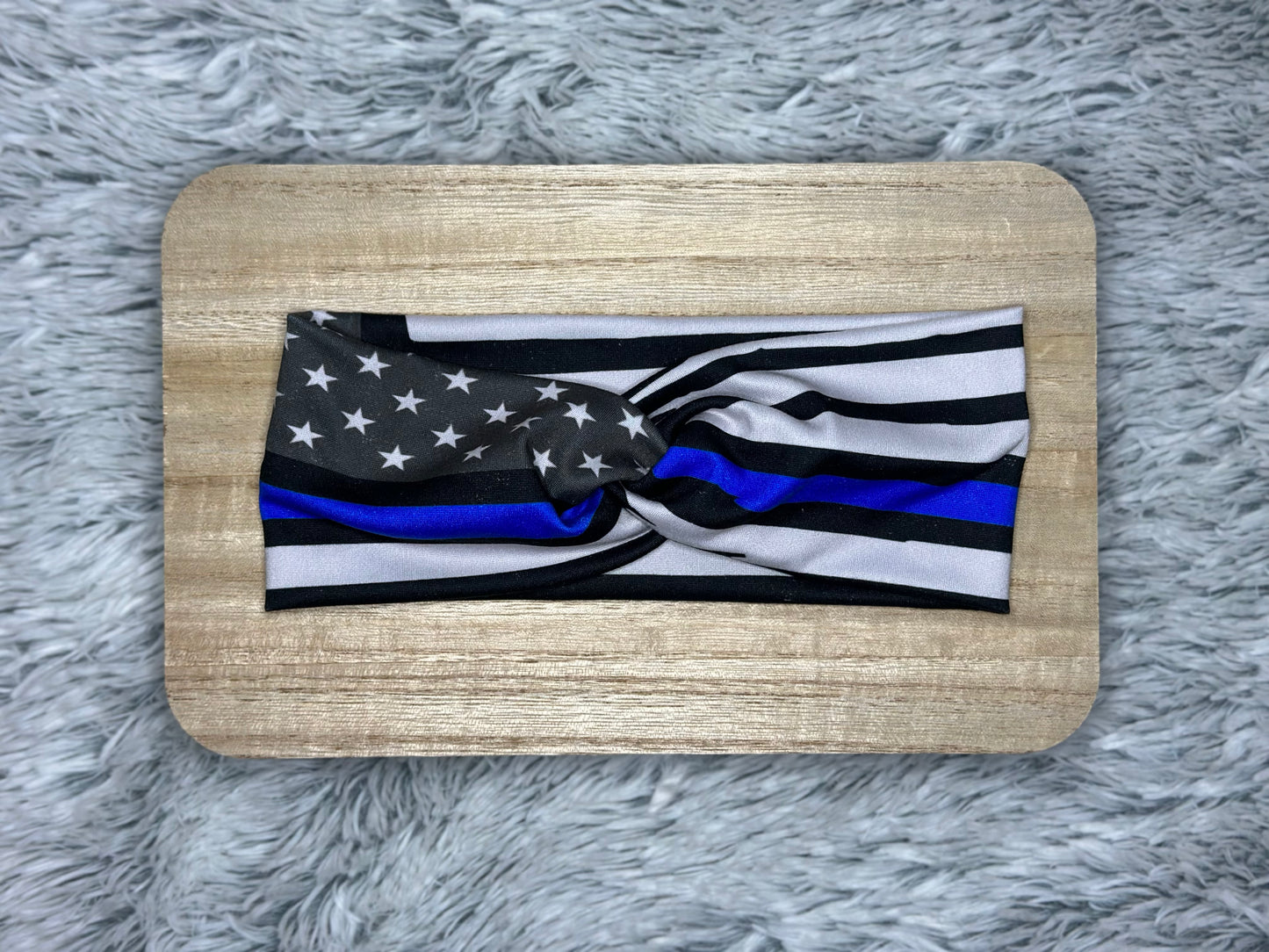 Adult Twist Headband Thin Blue