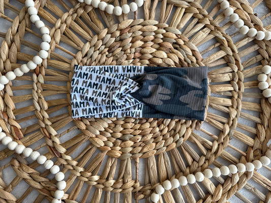 Adult Twist Headband Camo Mama