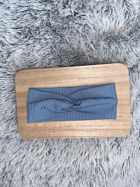 Adult Twist Headband Steel Blue